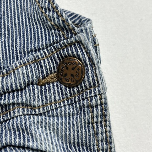 OSH KOSH B'Gosh Blue Striped Vestbak Bib Overalls Denim Dress Girls Sz 24 Months - Picture 3 of 8